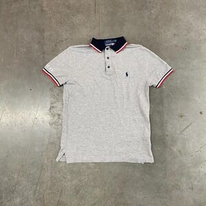 Polo Ralph Lauren Gray Polo Shirt Custom Slim Fit Mens Size S